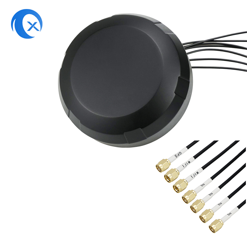 Antena Combinada Multi-em-Um da TX Electronics TX-CM002 | Grande cúpula GPS 5G WiFi 7-Lead | Antena Industrial para Veículos Externos IP67