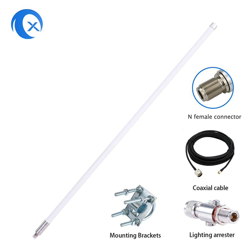 Antena de fibra de vidro TX Electronics TX-HG059 LoRa | 868MHz 915MHz 10dBi | Antena de Hélio LoRa Gateway Externa Feminina Omnidirecional N Tipo N