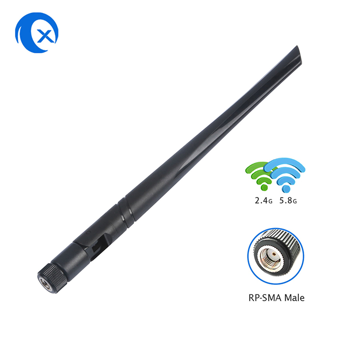 Antena WiFi TX Electronics TX-AP082 Tri-Banda | Suporte WiFi 6E 7 (2.4 5 7GHz) | Antena Dobrável de Alto Ganho RP-SMA