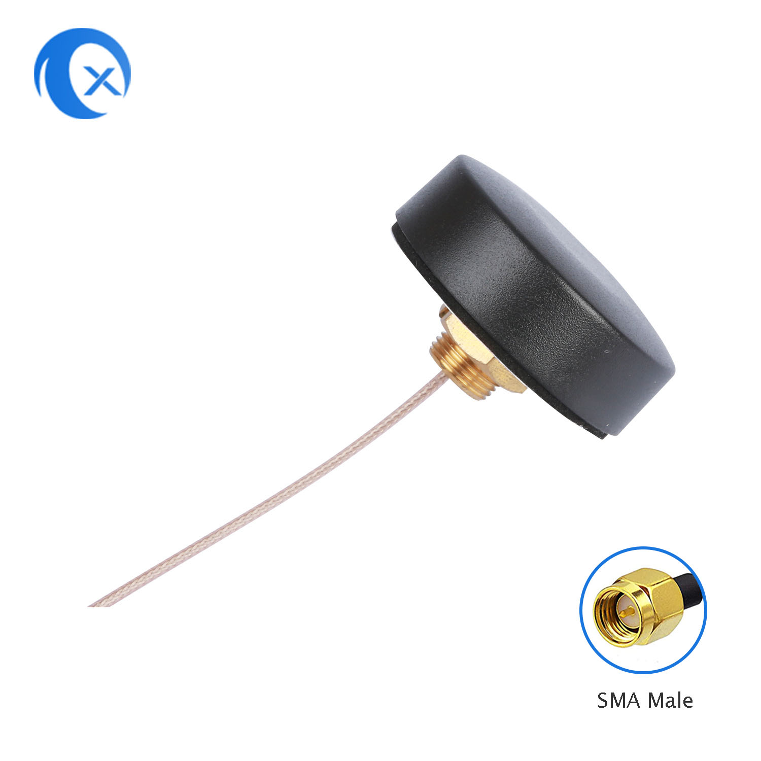 TX Electronics TX-MH005 4G LTE Antena Cúpula de Perfil Baixo | Adesivo 3M para Montagem de Parafuso M12 | Antena externa macho SMA de cabo de 3 metros de comprimento