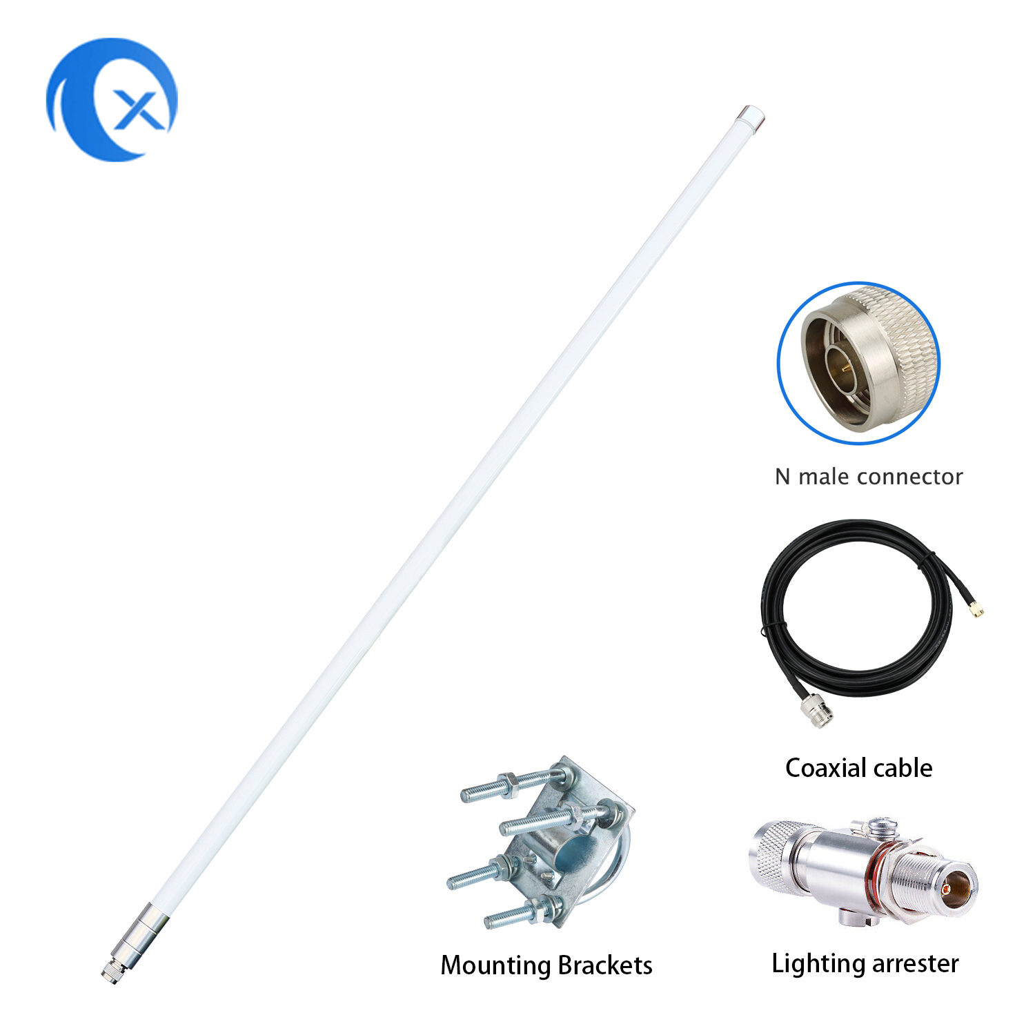 Antena de fibra de vidro TX Electronics TX-HG058 LoRa | Frequência 868MHz | Antena externa externa de minerador de hélio de alto ganho de 8dBi